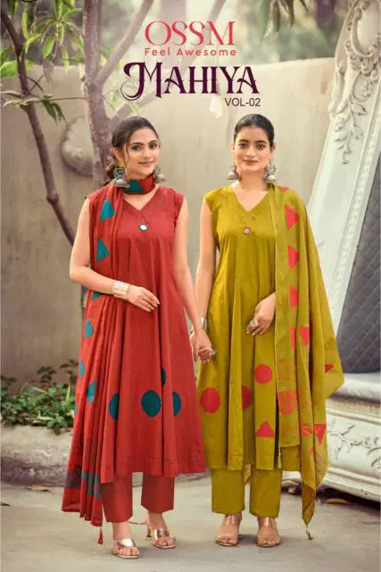 Mahiya Vol 2 By Ossm Cotton Dhabu Surat Kurti With Bottom Dupatta Wholesale Market